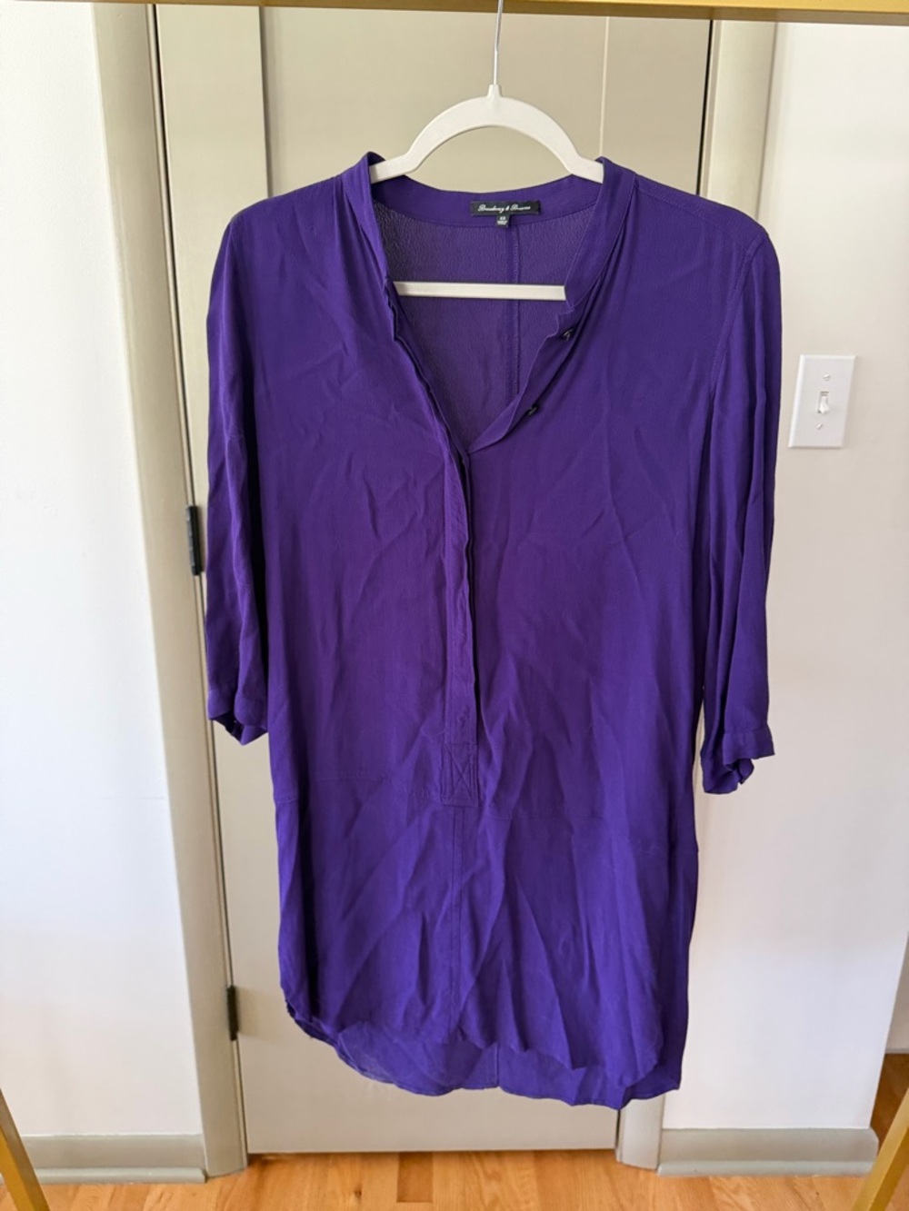 Broadway & Brooke Deep Purple Split V-Neck Longline Tunic dress